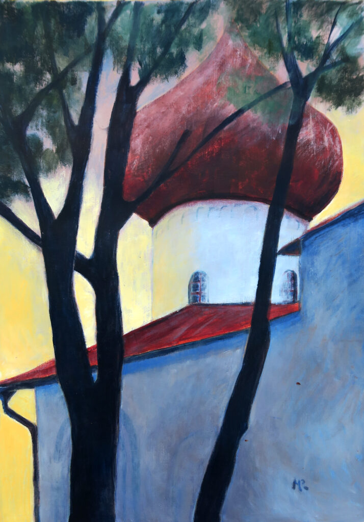 Dome at Minorsky Convent Pskova Acrylic on canva